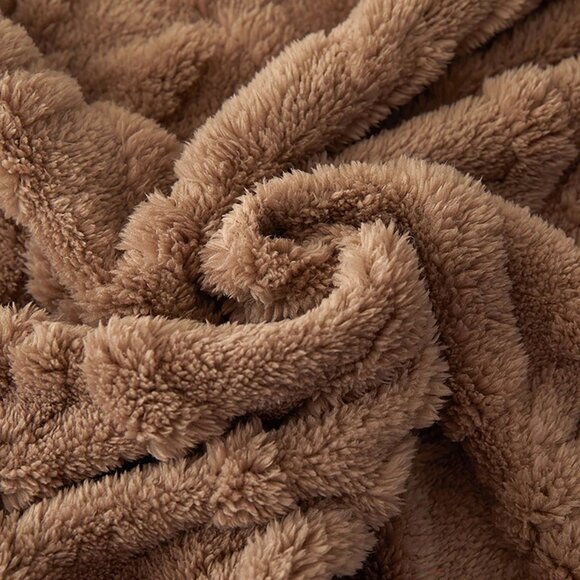 Coffee Brown Cozy Soft Lightweight  Fleece Throw Blanket - Picture 4 of 7